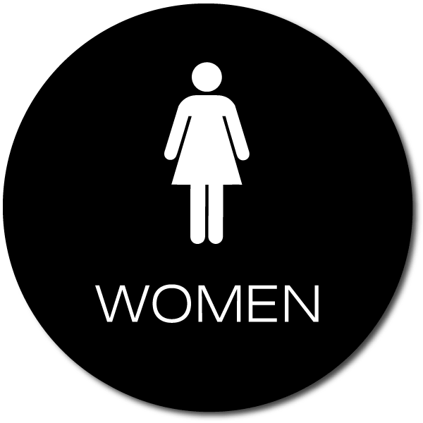 California Women Accessible Restroom Door Sign Steel/Black 