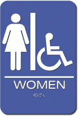 WOMEN Accessible Restroom Sign - Styrene