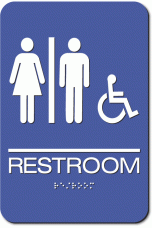Unisex RESTROOM Accessible Sign - Styrene