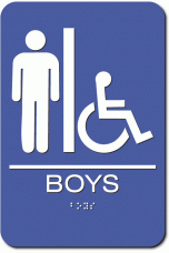 BOYS Accessible Restroom Sign - Styrene