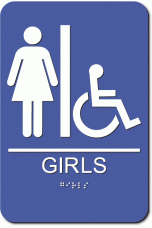 GIRLS Accessible Restroom Sign - Styrene
