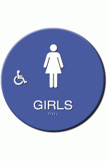 California GIRLS Accessible Restroom Door Sign – Styrene