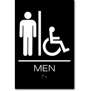California MEN Accessible Restroom Wall Sign