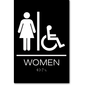 California WOMEN Accessible Restroom Wall Sign