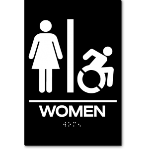 WOMEN Speedy Wheelchair Restroom Sign - NY/CT