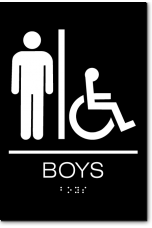 California BOYS Accessible Restroom Wall Sign
