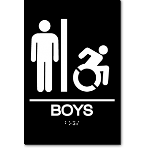 BOYS Speedy Wheelchair Restroom Sign - NY/CT