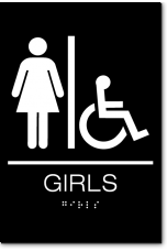 GIRLS Accessible Restroom Sign