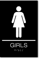 California GIRLS Restroom Wall Sign