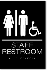 Unisex STAFF RESTROOM Accessible Sign