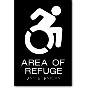 AREA OF REFUGE Speedy Wheelchair Sign - NY/CT