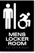 MENS LOCKER ROOM Speedy Wheelchair Sign - NY/CT