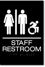 STAFF ACCESSIBLE RESTROOM Speedy Wheelchair Sign - NY/CT