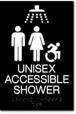 UNISEX ACCESSIBLE SHOWER Speedy Wheelchair Sign - NY/CT