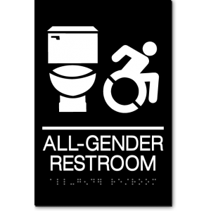 ALL GENDER ACCESSIBLE RESTROOM Speedy Wheelchair Sign - NY/CT