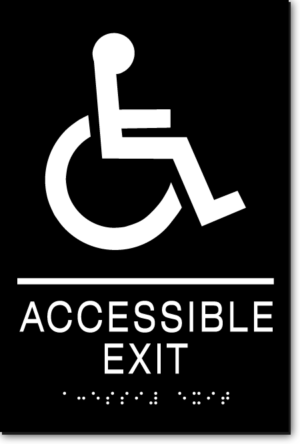 WHEELCHAIR ACCESSIBLE EXIT Sign | ADA Sign Factory