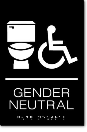 GENDER NEUTRAL Accessible Restroom Sign