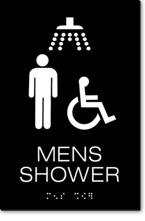 MENS ACCESSIBLE SHOWER Sign