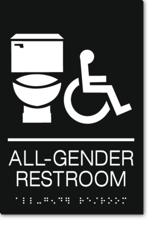 ALL GENDER RESTROOM Accessible Toilet Sign