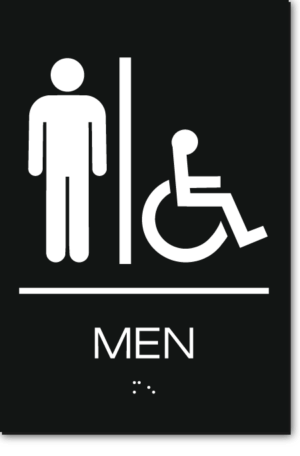 California MEN Accessible Restroom Wall Sign