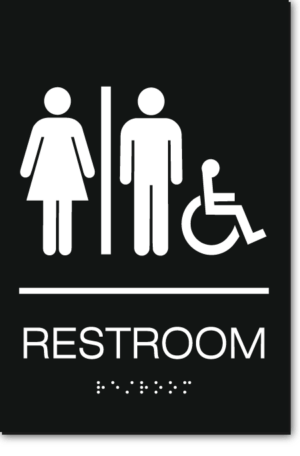 California Unisex RESTROOM Accessible Wall Sign