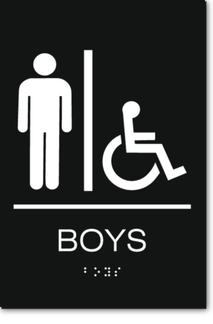 California BOYS Accessible Restroom Wall Sign