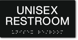 California UNISEX RESTROOM Text Wall Sign