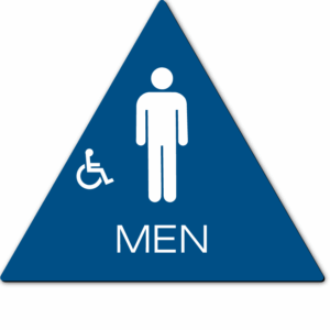 Economy California MEN Accessible Restroom Door Sign