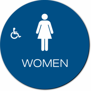 Economy California WOMEN Accessible Restroom Door Sign
