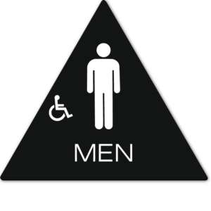 California MEN Accessible Restroom Door Sign