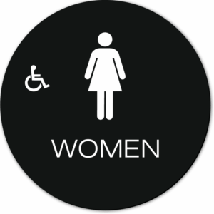 California WOMEN Accessible Restroom Door Sign