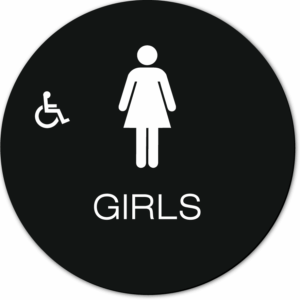 California GIRLS Accessible Restroom Door Sign
