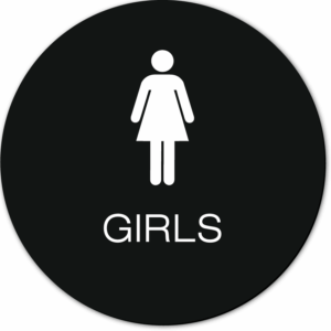 California GIRLS Restroom Door Sign