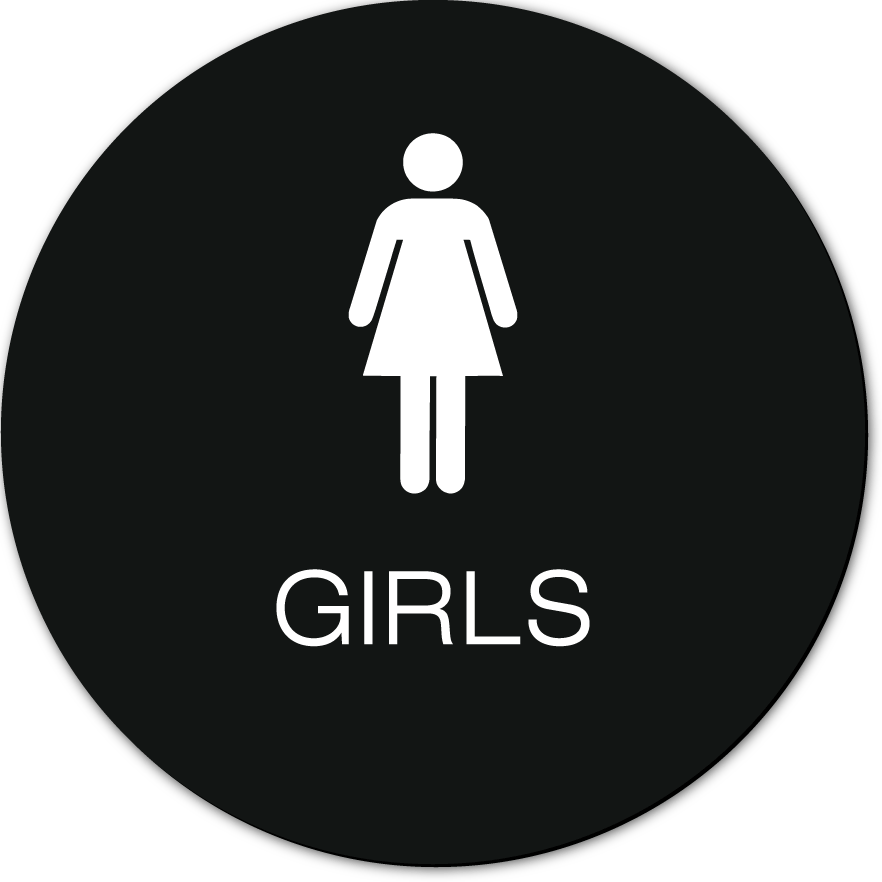 California GIRLS Restroom Door Sign
