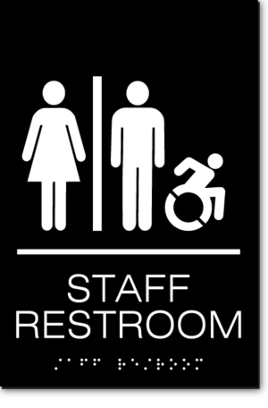 STAFF ACCESSIBLE RESTROOM Speedy Wheelchair Sign - NY/CT